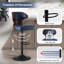 Tabouret de bar d'intérieur rembourré avec structure en métal, coussin beige et finition noyer, ensemble de 2, alliant durabilité et élégance-976843973
