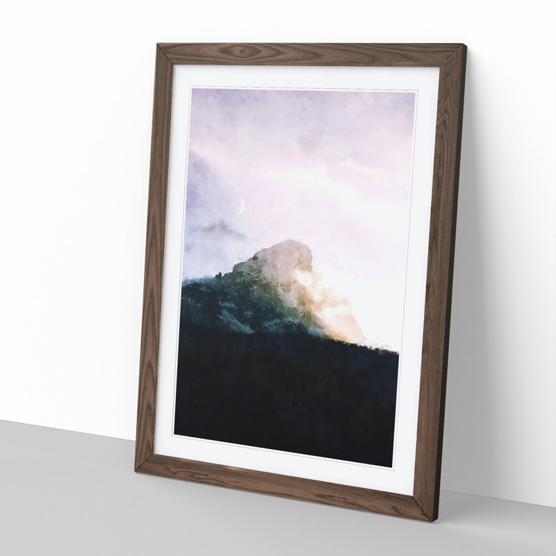 Peitlerkofel Mountain in Italy - Framed Print, 65cm H x 48cm W x 2cm D, Walnut Framed