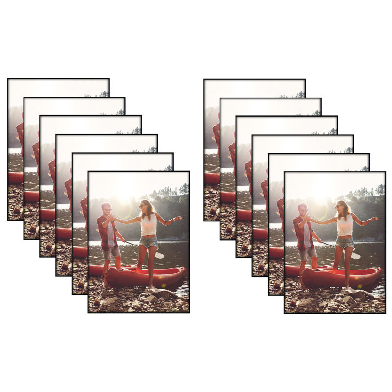 Front Loading Picture Frame Set - Perfect For Photos And Wall Decor - Black - 12 Pack, 5" W x 7" H