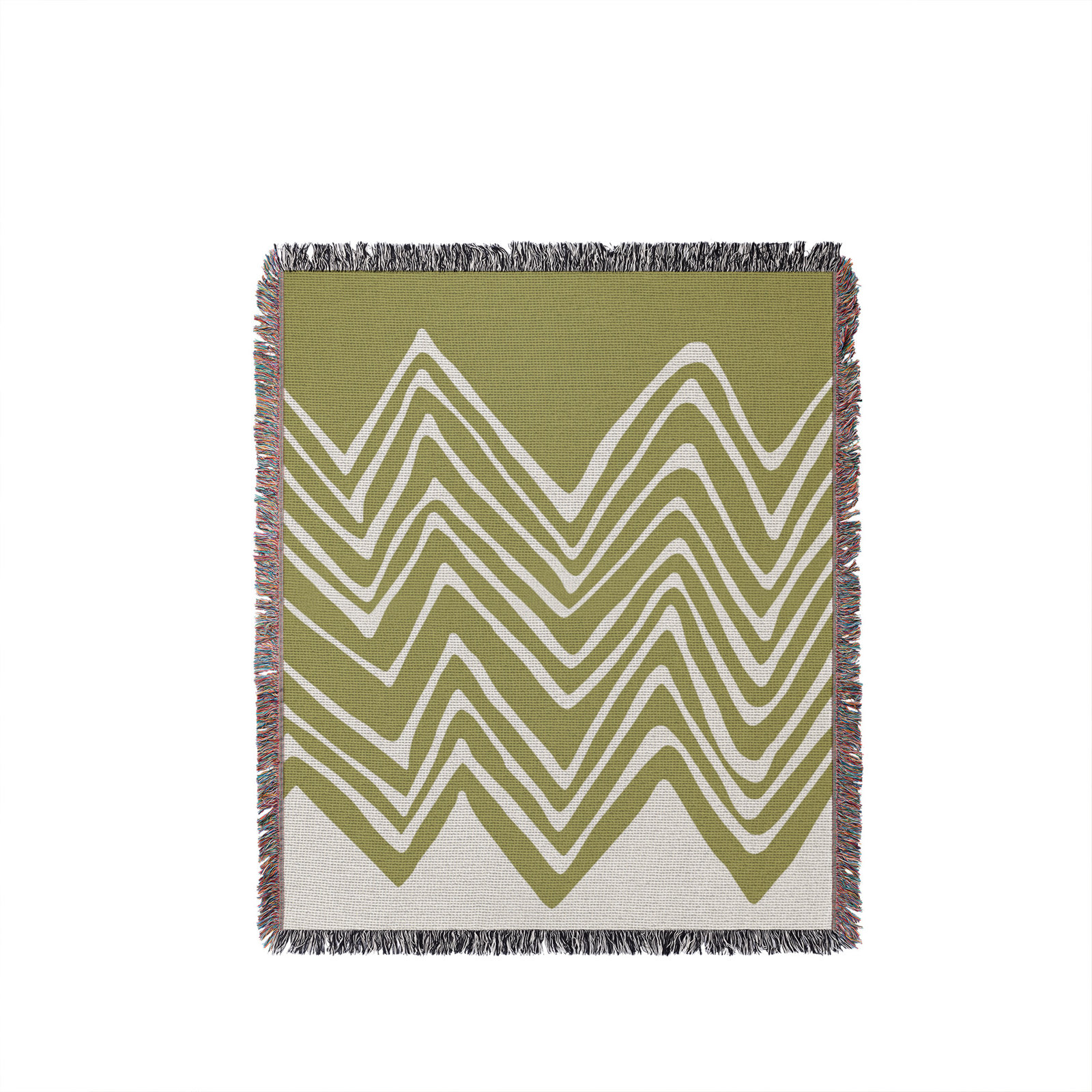 Addai Abstract Triangle Pattern Blanket , Chartreuse, 60" H x 60" W (Throw)