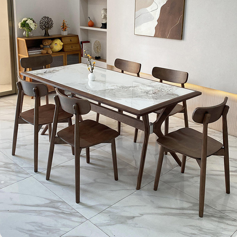 Nu-brown Rectangular Sintered Stone tabletop Dining Table, 29.53"H x 62.99"L x 31.5"W