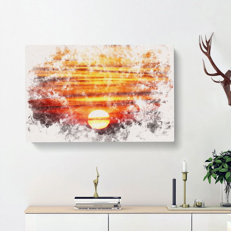 Orange Sunset - Wrapped Canvas, 35cm H x 50cm W x 3cm D