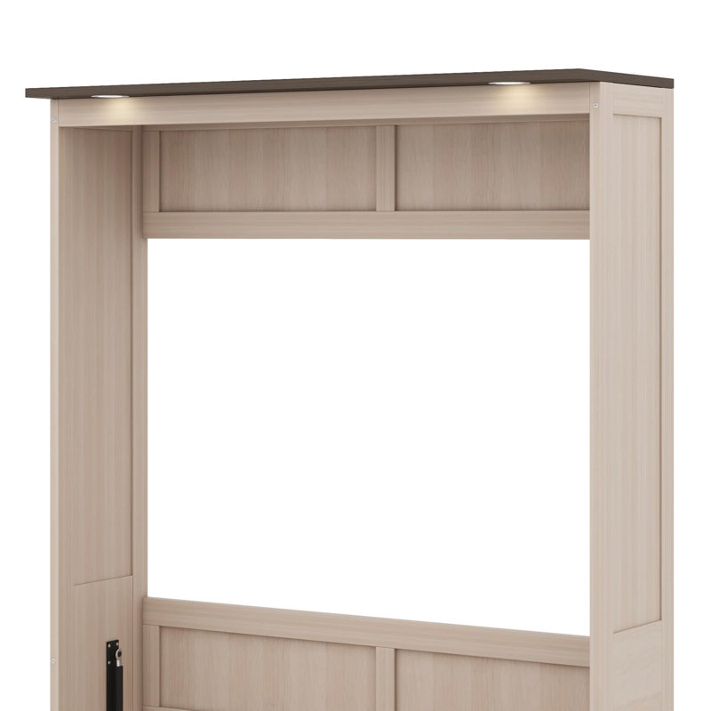 Grand lit escamotable avec DEL, Beige