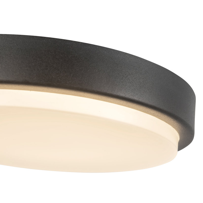 Bailey 9-in Black dimmable LED Outdoor Ceiling Light, Matte Black, Matte Black