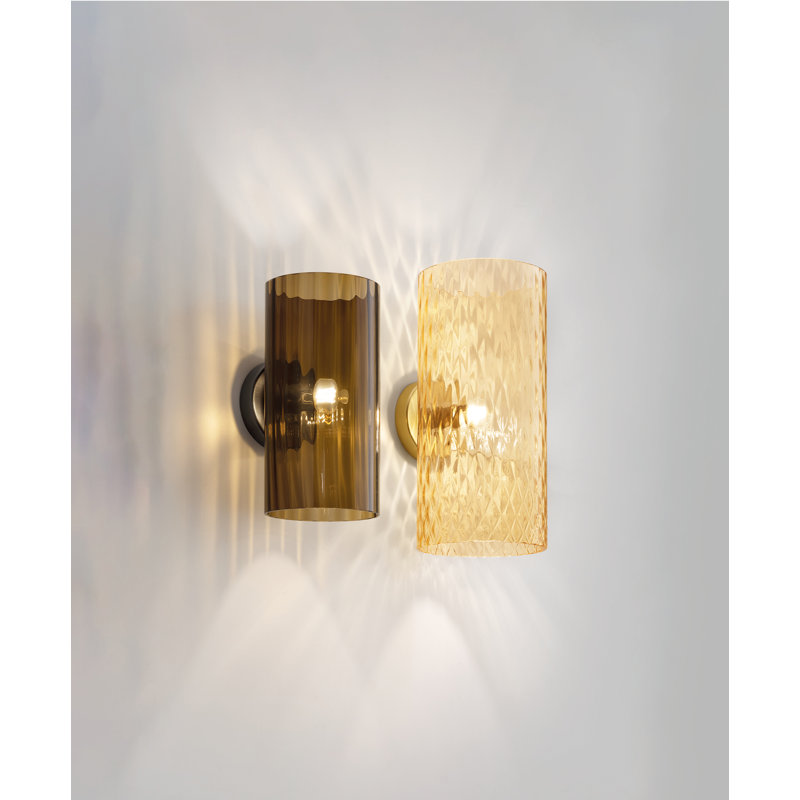 Armonia Wall Lamp 14 Fume' Rombi Matt Black Nickel E12 Ul, Matte Gold, Burned Earth Striped Vertical