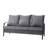 Charron Metal 3-person Patio Outdoor Sofa with Cushions and Wicker Decor-1212733748