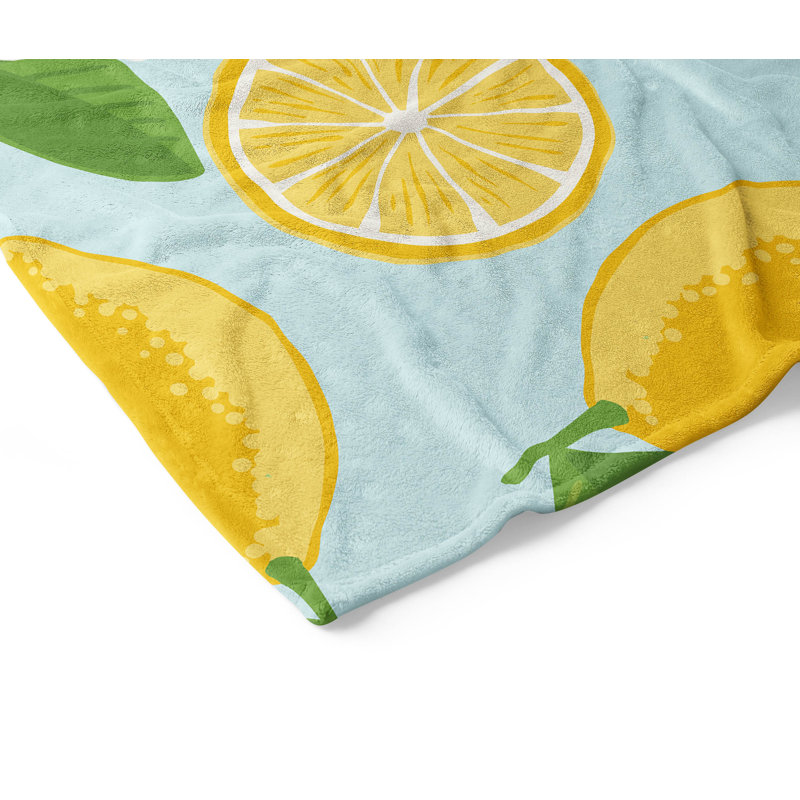 Couverture en velours de polaire Lemmie, L 80 po x l 60 po, Bleu