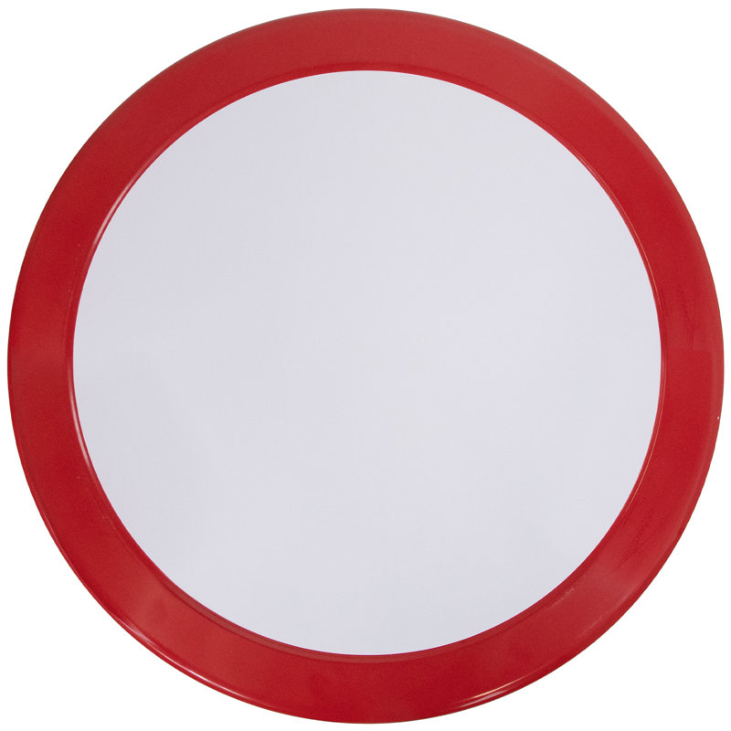 22" Outdoor Retro Tulip Side Table, Red/White