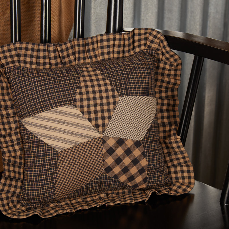 Farmhouse Star 10" Gray Cotton Accent Pillow