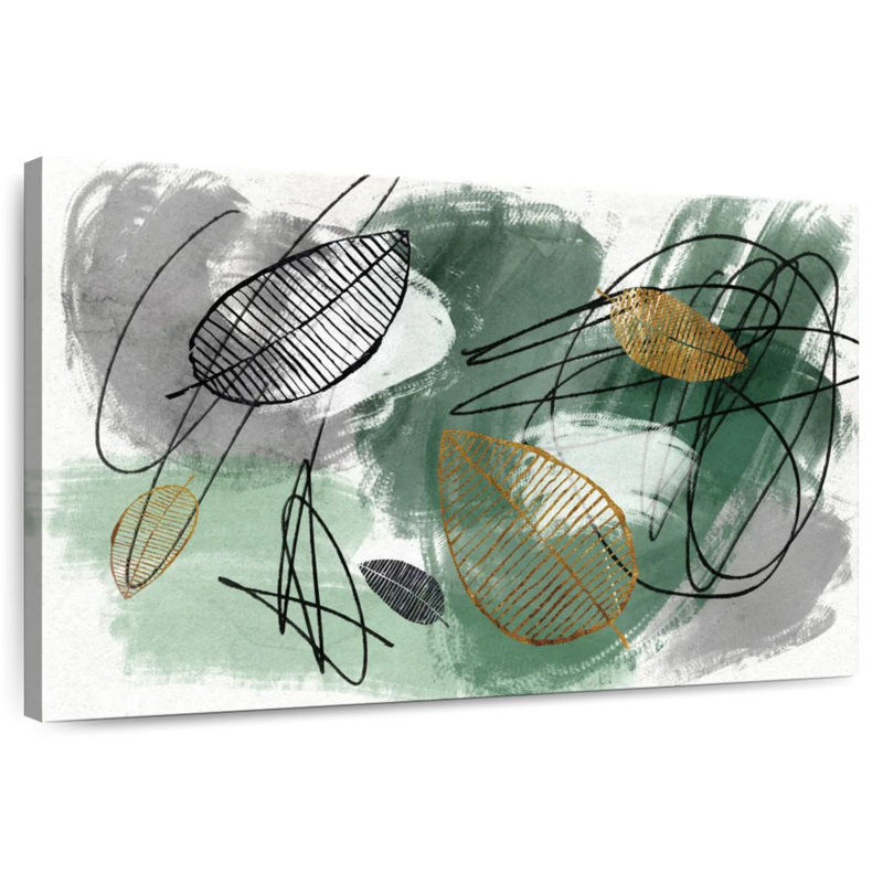 Harnek Abstract Fallen Leaves, 34" H x 51" W