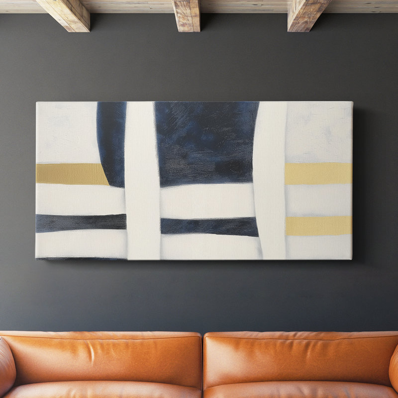Abstrait, série 9, toile tendue # 12-Gallery, H 16 po x l 32 po