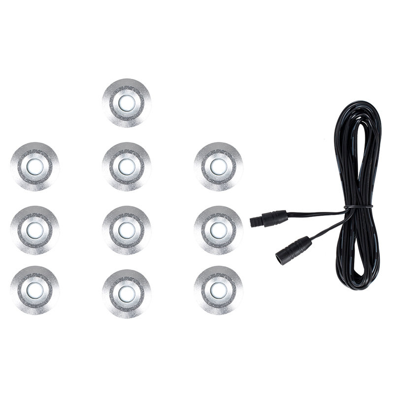 Plug-in Integrated LED Steel Deck Light, White