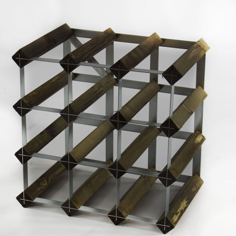 Olivia 12 Bottle Floor Wine Bottle Rack, Dark Oak