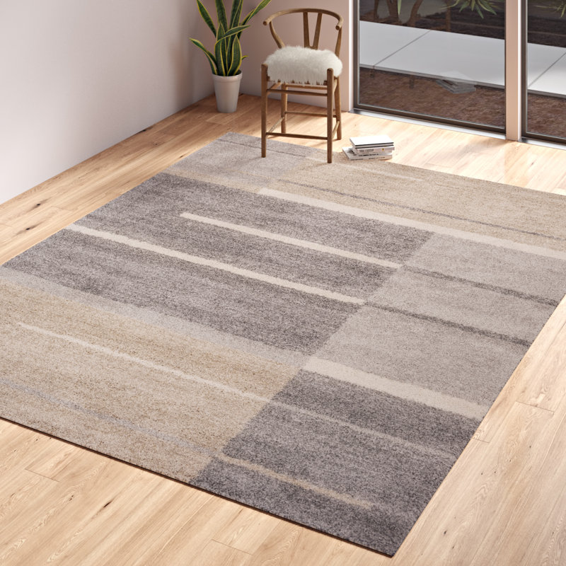 Tapis gris / taupe Akinola, Rectangle 5 pi 3 po x 7 pi 3 po