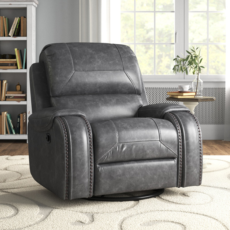 Fauteuil inclinable manuel standard en similicuir Wakita, Gris