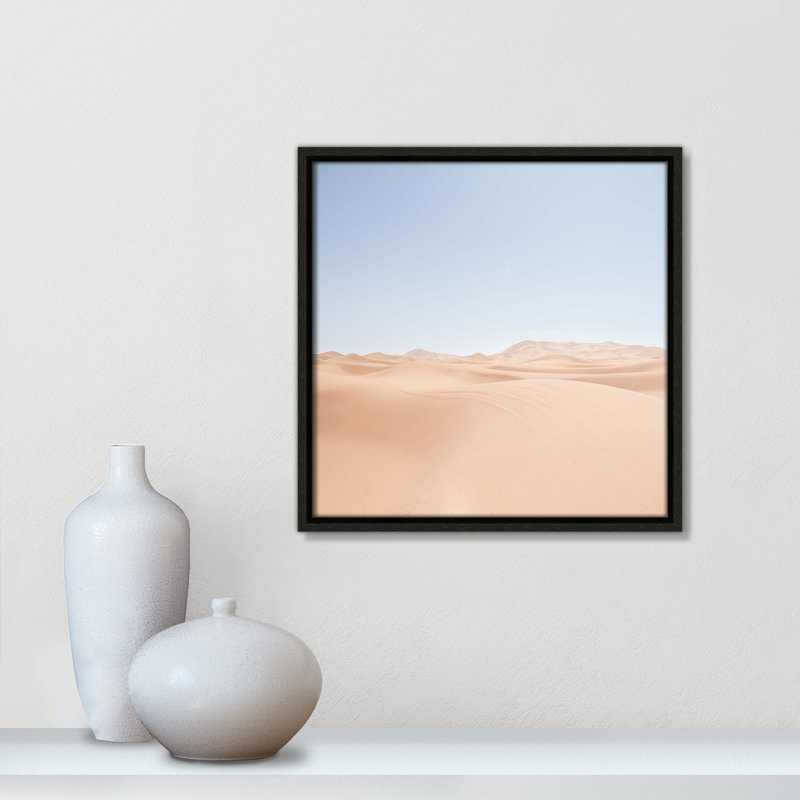 «Desert Serenity I Print» par Mark Eder, H 13,5 po x l 13,5 po x P 2 po, Cadre flottant espresso, Pas de tapis