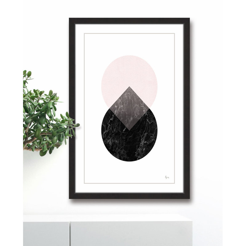 «Pink Tears» - Reproduction d'art graphique sur papier encadré, Encadré de noir mat, H 30 po x l 20 po x P 1,5 po