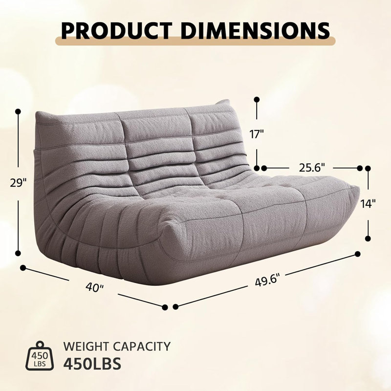 Fauteuil à billes, chauffeuse, grand fauteuil à billes pour adultes, fauteuils à billes pour adolescents avec mousse à haute résilience, canapé-lit à plancher antidérapant, salon (causeuse)