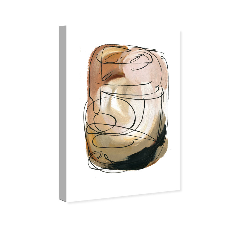 Abstract Neutral Aragonite Modern White Canvas Wall Art Print, H 36 po x l 24 po x P 0,8 po