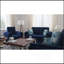 Causeuse convertible rembourrée avec rangement, microfibre bleue-1318310857