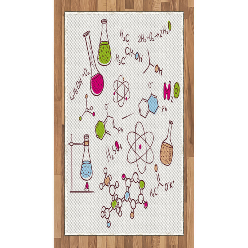 Tapis décoratif à longues fibres en fibres à haute densité Science, Rectangle 2 pi 7 po x 5 pi