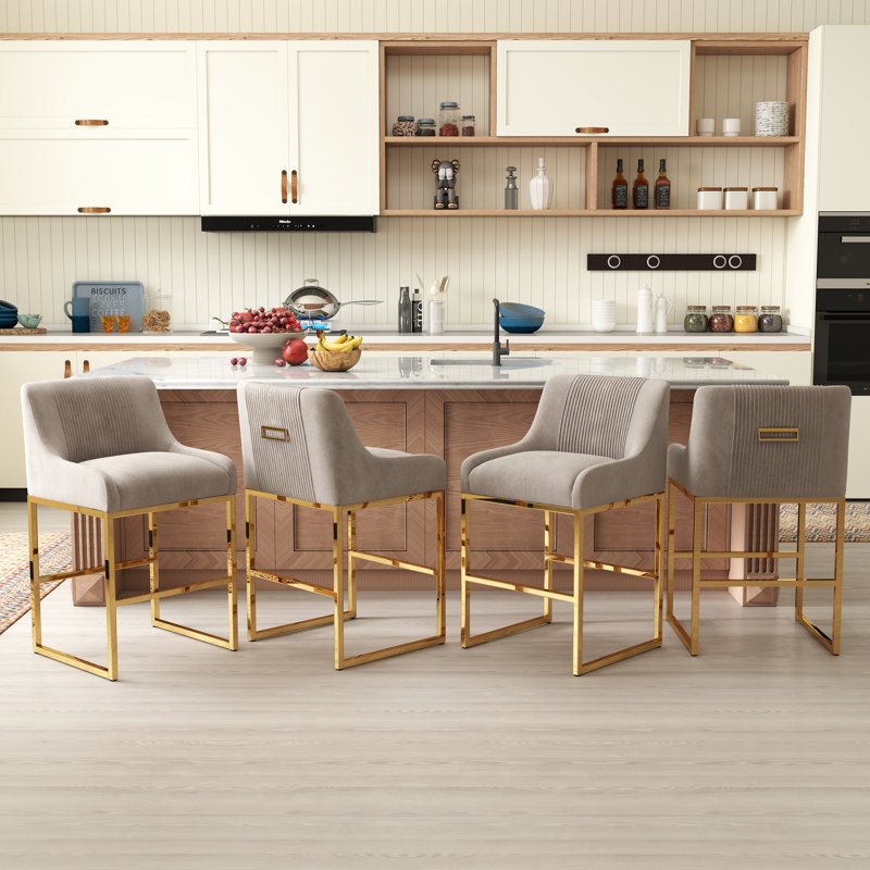 Tabouret de comptoir 26 po Zanthia, Gris, 4
