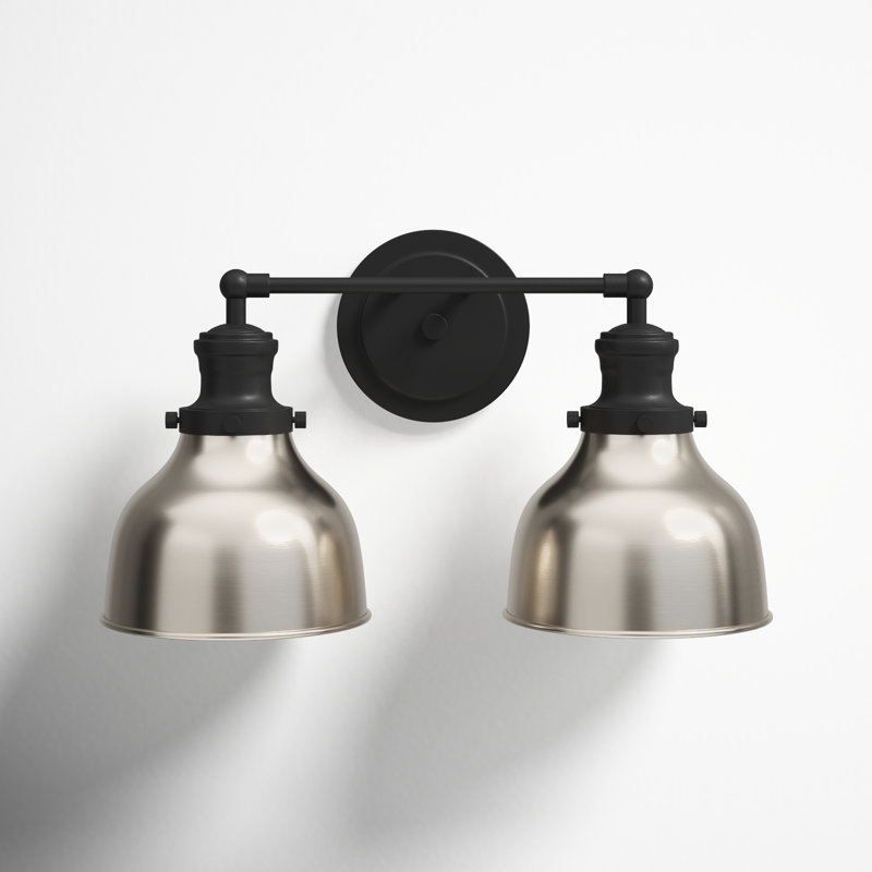 Zephyr 2 Light Dimmable Vanity Light, Charcoal, Satin Nickel 