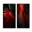 Ensemble de 2 reproductions d'art sur toile monochromes rouges - palmiers et palmiers-416999317-416999321