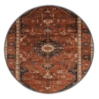 Machine Washable Turkish Brown Area Rug