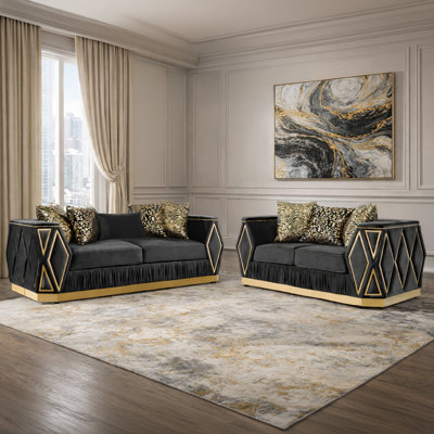 Dulaney 2PC Living Room Set Black