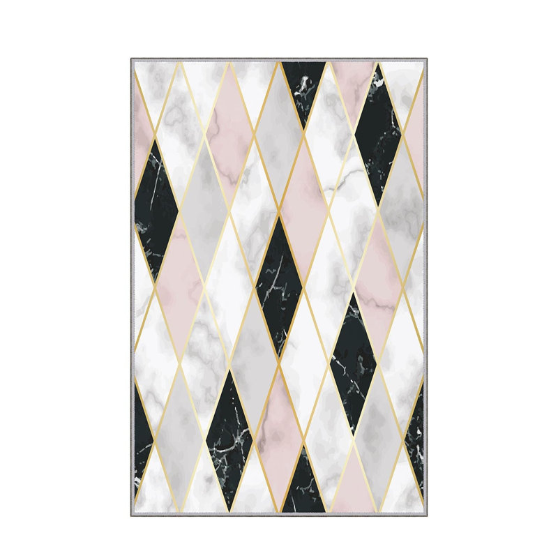 Premium Woven Carpet, 2.6 x 4.0 Feet | 100% Polyester, Antibacterial, Non-Slip Underside | 3D Digital Printing, Machine Washable, Pile Height: 0.04 in | Ideal for Living Room, Bedroom, and Home Decor