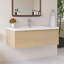 Meuble-lavabo mural simple 42 po avec lavabo à surface solide blanc brillant-20412995