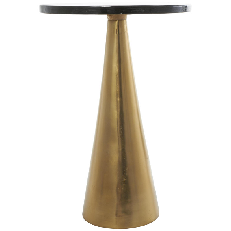 Sherborn Glass Top End Table, Gold, 23.6" H x 16" W x 16" D