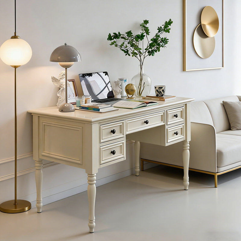 Bureau d'étude American Minimalist, Crème, H 29,92 po x l 51,18 po x P 25,59 po