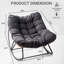 Chaise berçante avec coussin en rotin avec cadre en métal tissé-1054163892-1054163893