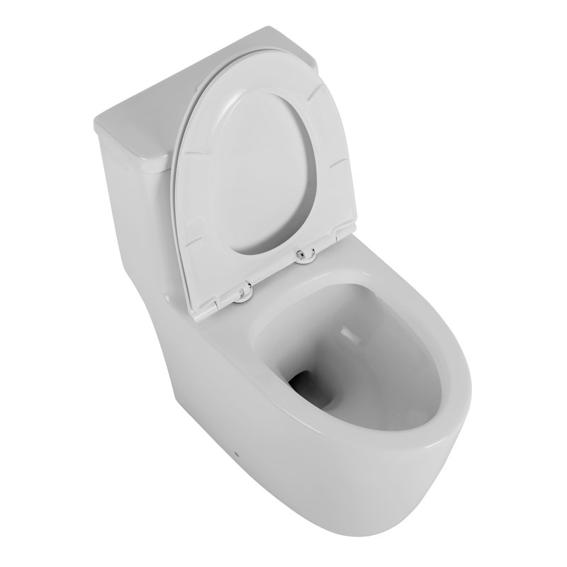 White 1.1/1.6 Ceramic Toilet, Elongated, Comfortable, Soft Close Seat, & , T036wt , White,