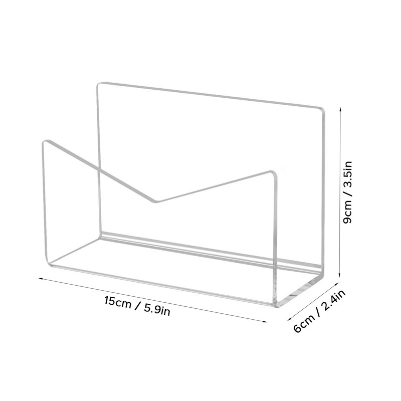 Ensemble de 2 supports pour organisateur de courrier en acrylique, dossier vertical et support à enveloppes de bureau pour classeur de lettres