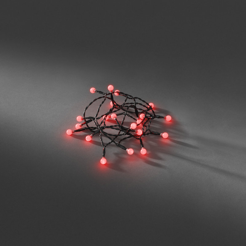 422cm LED Battery Powered 50 - Bulb Wide Angle LED String Light, Red, 392 cm