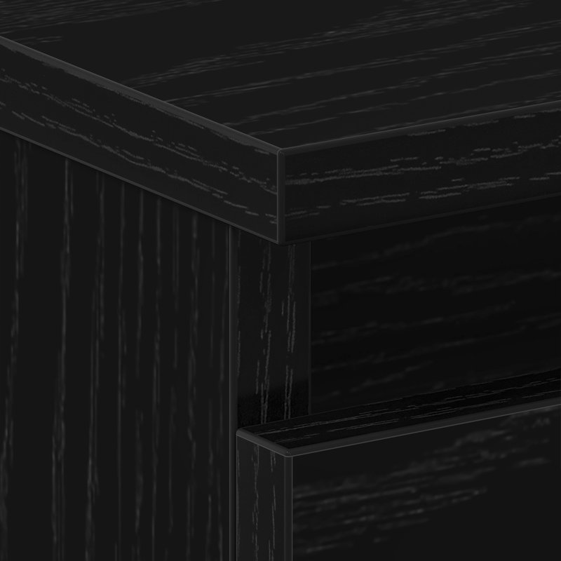 vidaXL Bedside Cabinet Black Oak Engineered Wood Standard Bedside Table