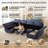 U-shaped Modular Reclining Sectional Sofa with Storage Seats & Adjustable Armrest, Backerest-1632900460