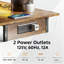Bureau d'ordinateur ergonomique avec prises de courant, lumières DEL et beaucoup de rangement pour la maison et le bureau-746158003