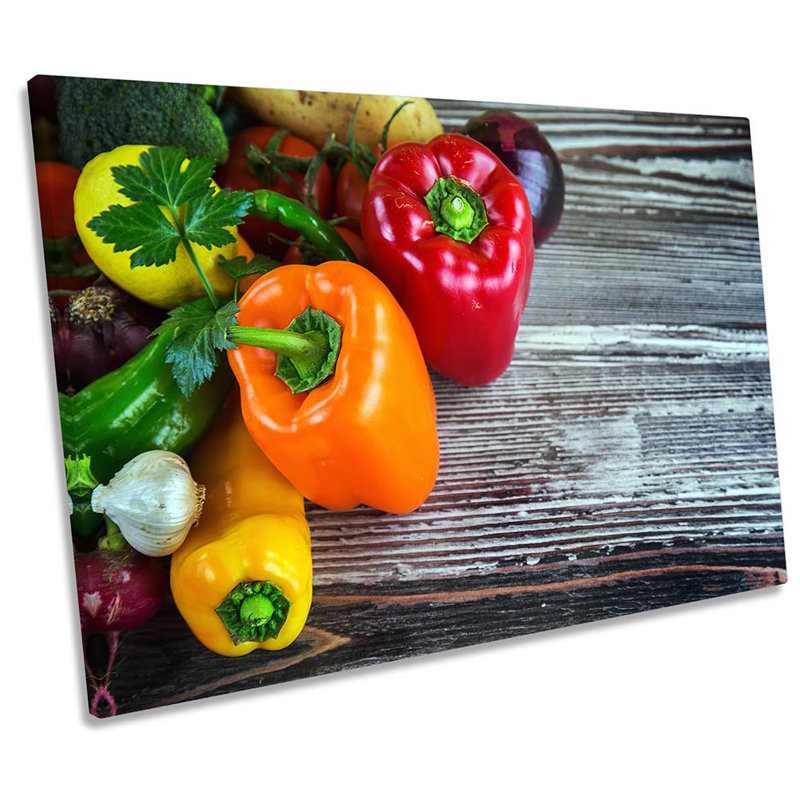 Fresh Vegetables Kitchen - Wrapped Canvas Print, 81.3cm H x 121.9cm W x 4cm D