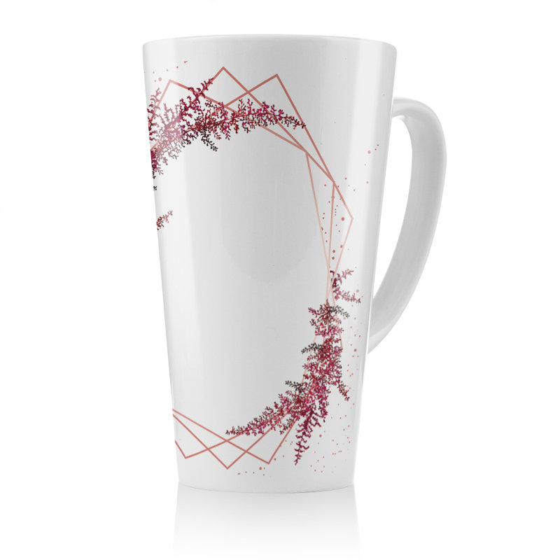 Flower And Geometric Shapes Latte Mug