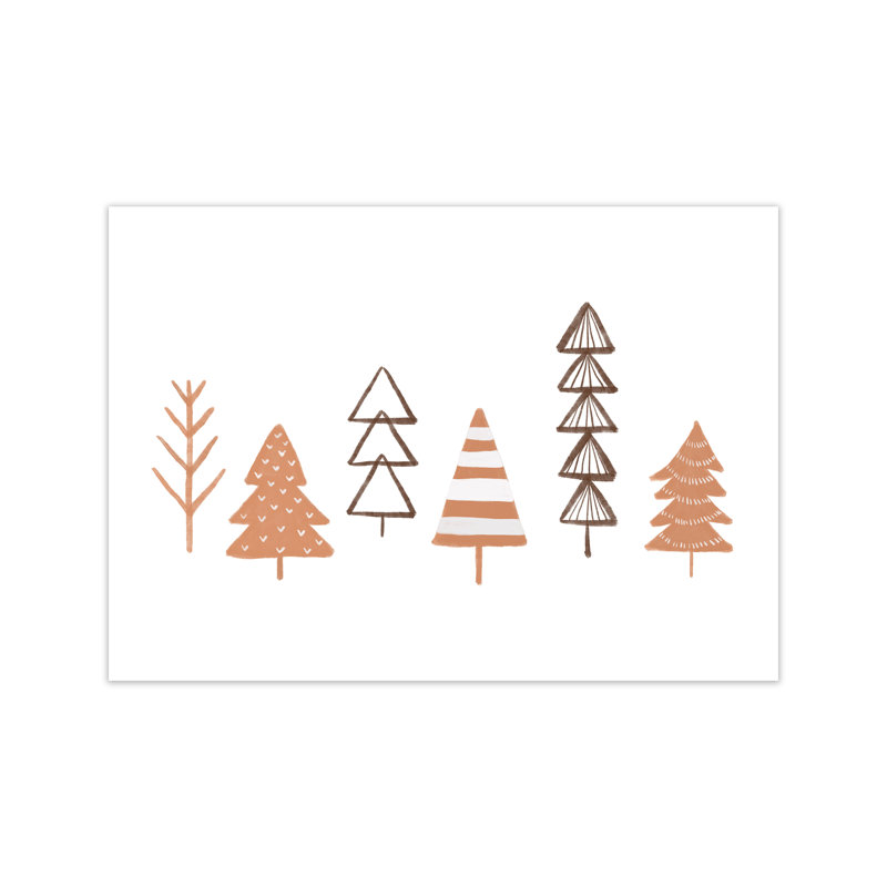 Winter Trees Illustration By Orara - Print, No Framed, 84cm H x 60cm W x 1cm D