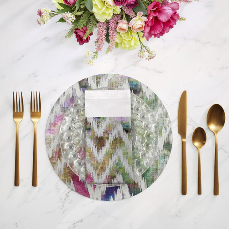 Serviettes de table en satin de coton à chevrons, Richesse