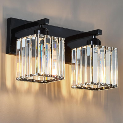 Modern Bathroom Vanity Light Fixture With K9 Crystal And Metal Construction, E26 Socket Compatibility, Easy Installation, And Dimmable Design