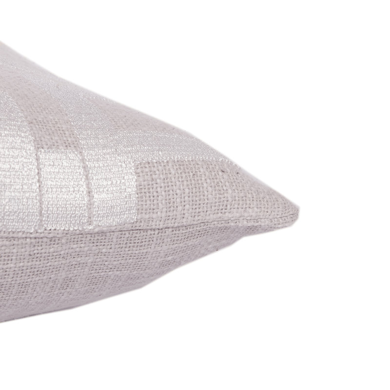 Ivory Cotton Blend Embroidered Square Throw Pillow 20" x 20"