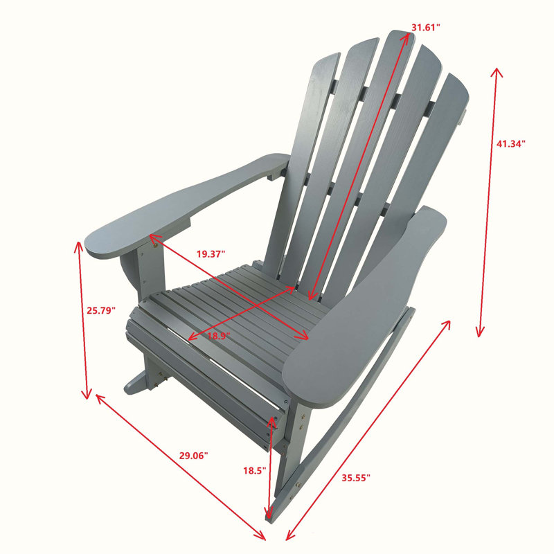 Titouan Outdoor Adirondack Chair, Gray