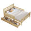Full Size Wood Platform Bed With Guardrails On Both Sides And Two Storage Drawers