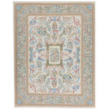 Hand-Knotted High-Quality Ivory and Beige Area Rug